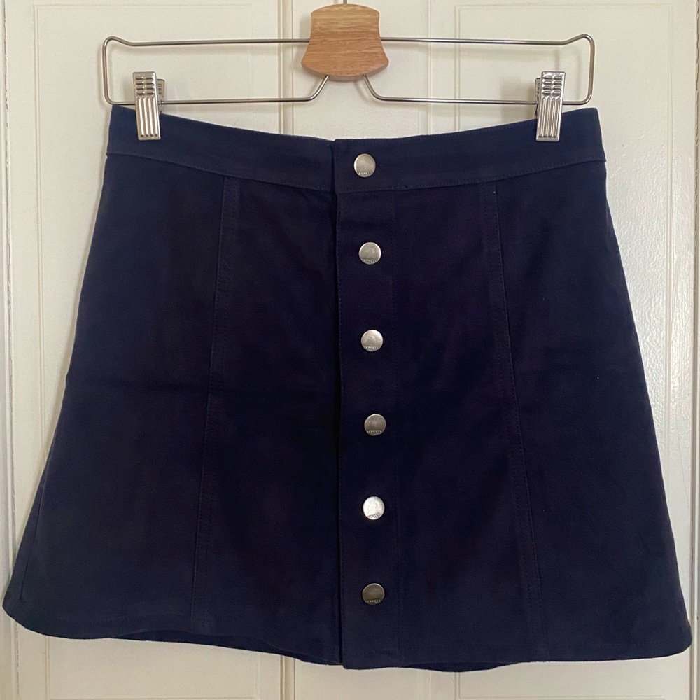 Suede mini skirt